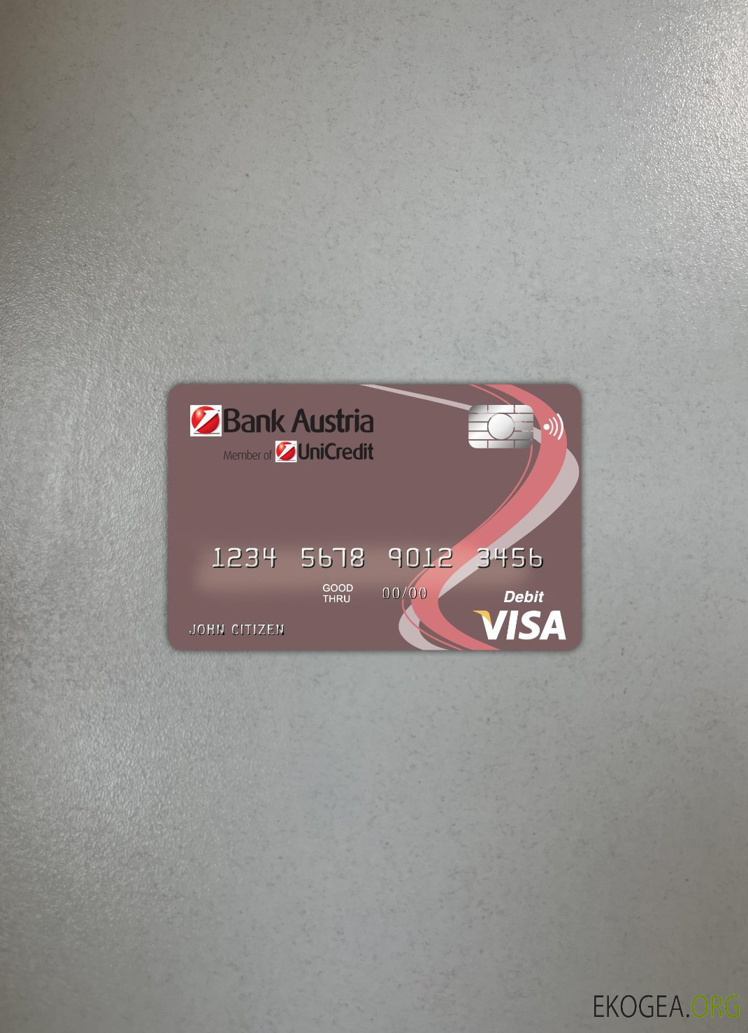 Banque Autriche Autriche carte visa photolook , avant template Banque Autriche Autriche carte visa photolook , avant template